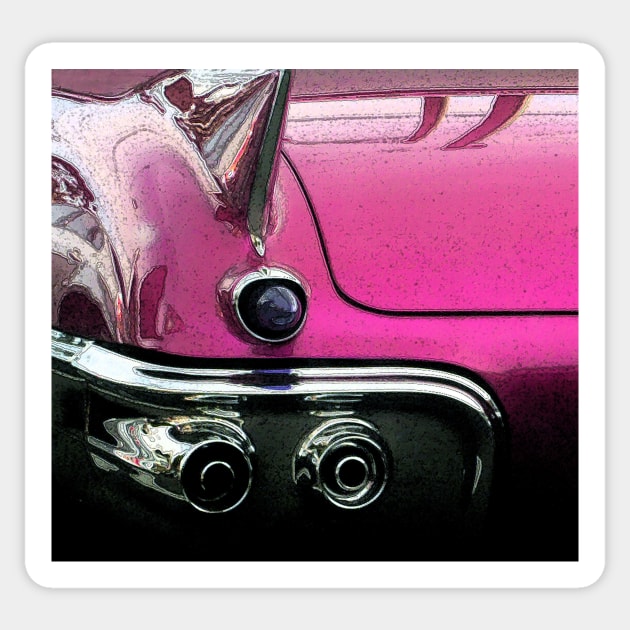 Pink Cadillac Sticker by rozmcq